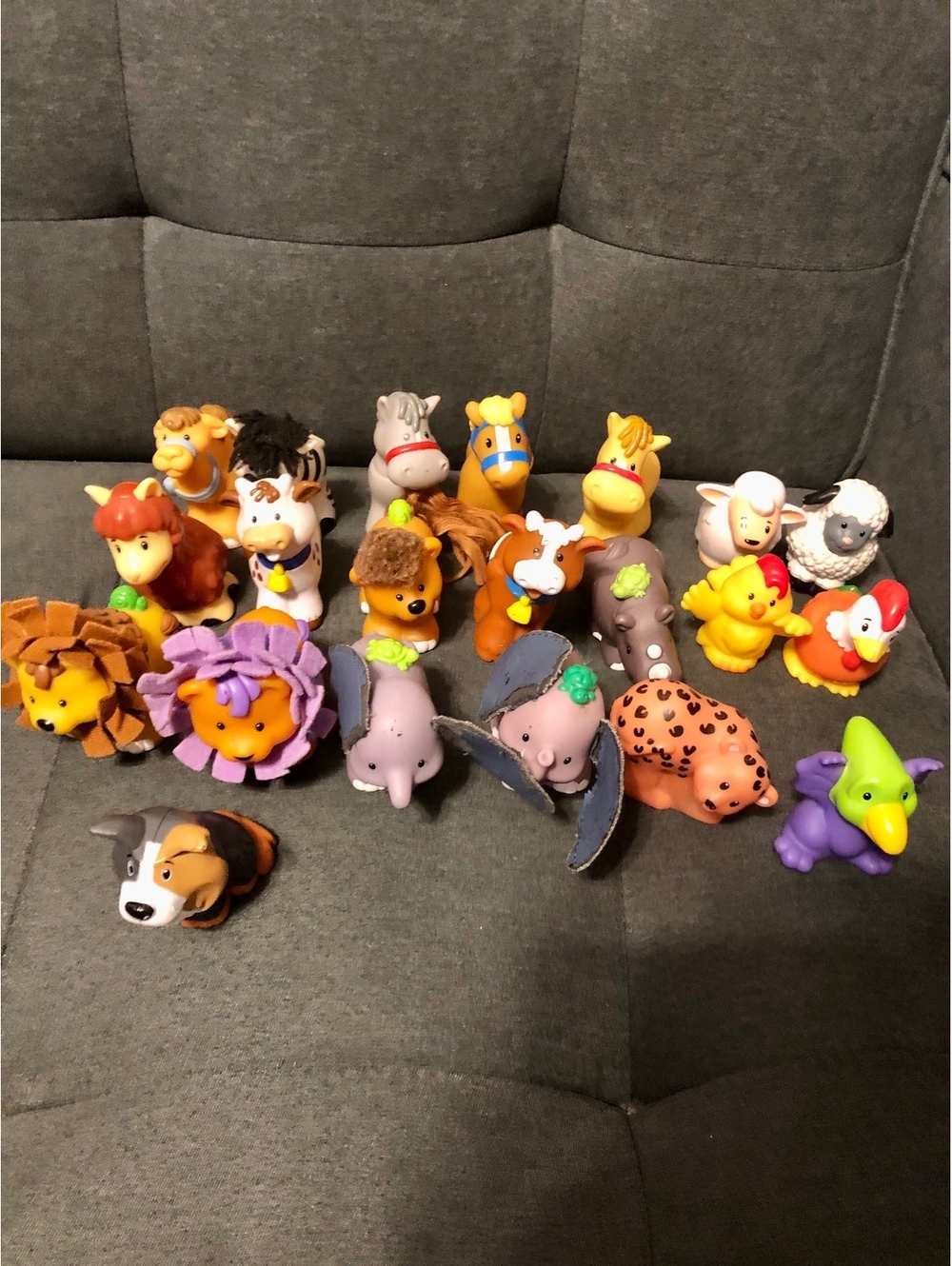 Fisher Price Little People 21 Animals Lot No Duplicates Sensory Play Texture - Picture 2 of 9